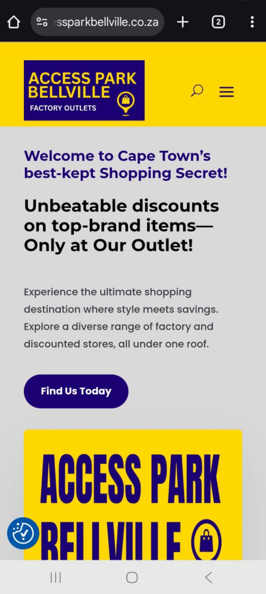 Access Park Bellville mobile responsive design