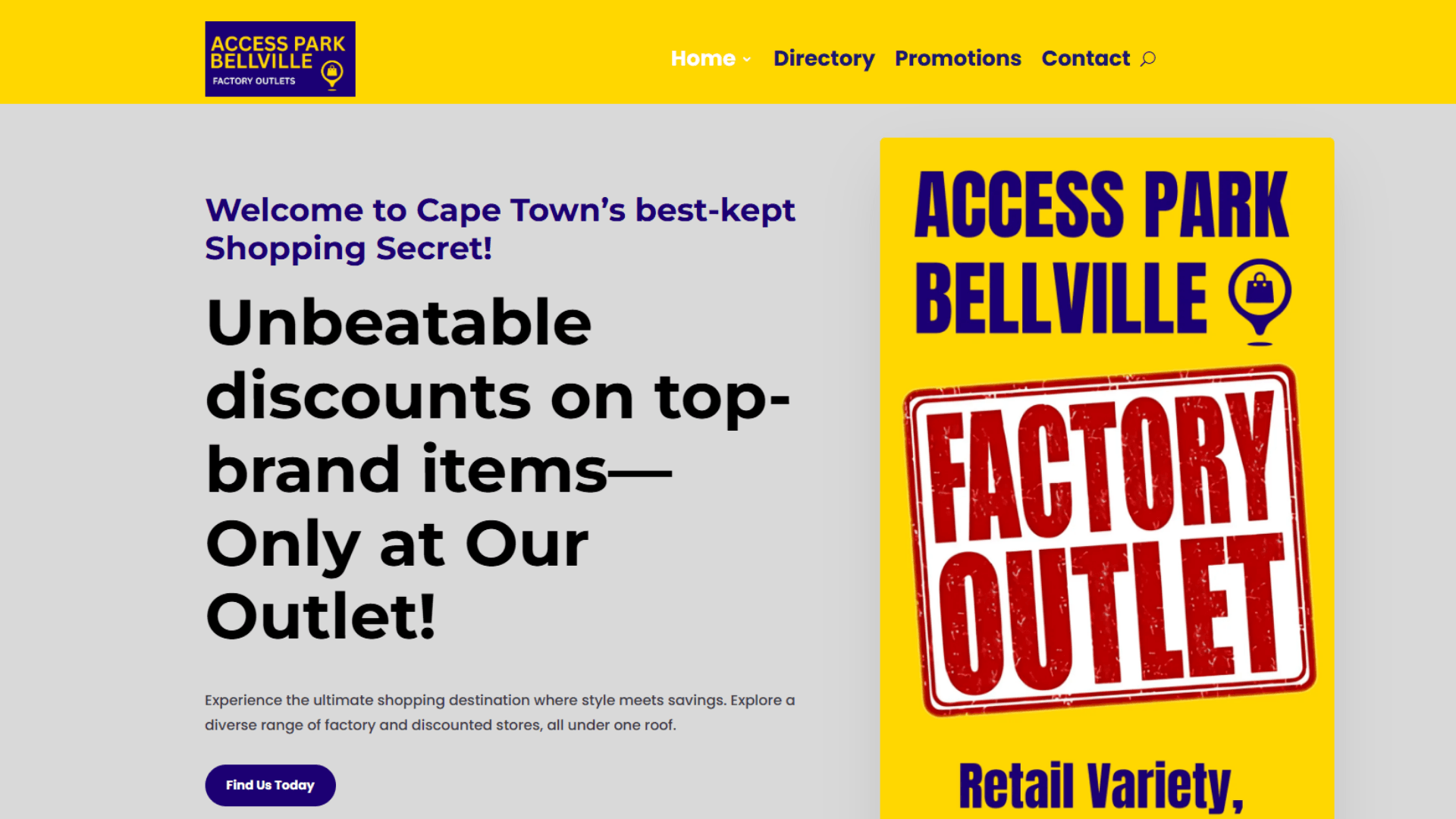 Access Park Bellville new website after redesign